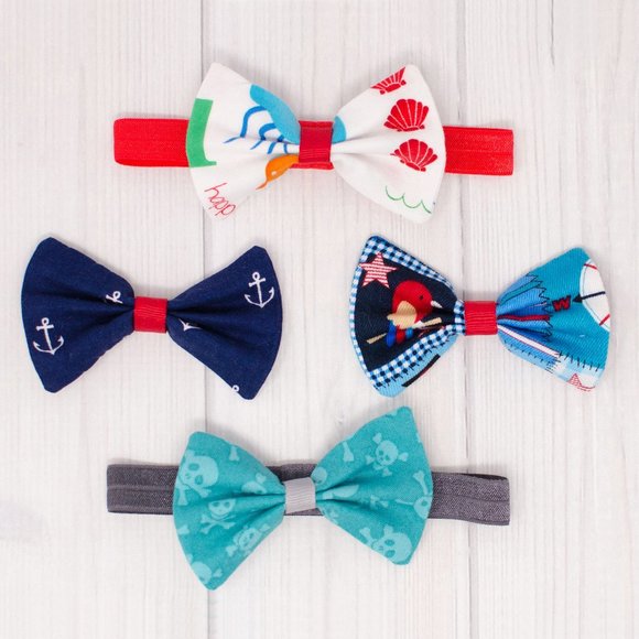Nautical Hair Bow & Headband Set - Picture 1 of 3